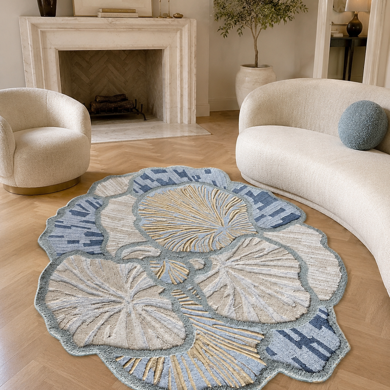 The Ivory Bloom Rug — Luxury Sculpted Floral Hand-Tufted Area Rug