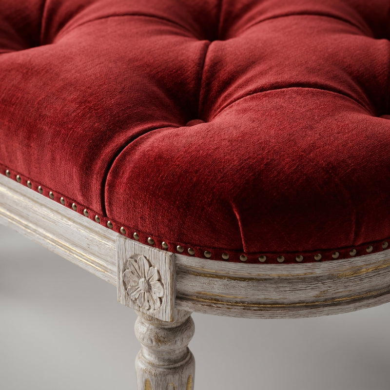 Elegant Vintage Style Tufted Bench