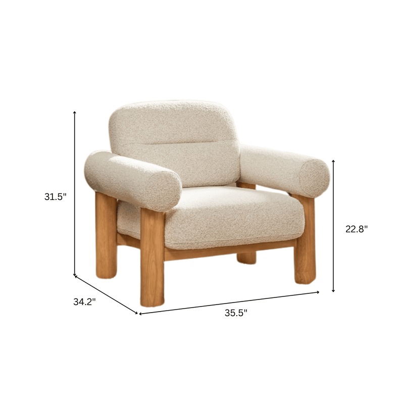 Casa Wooden Plush Armchair