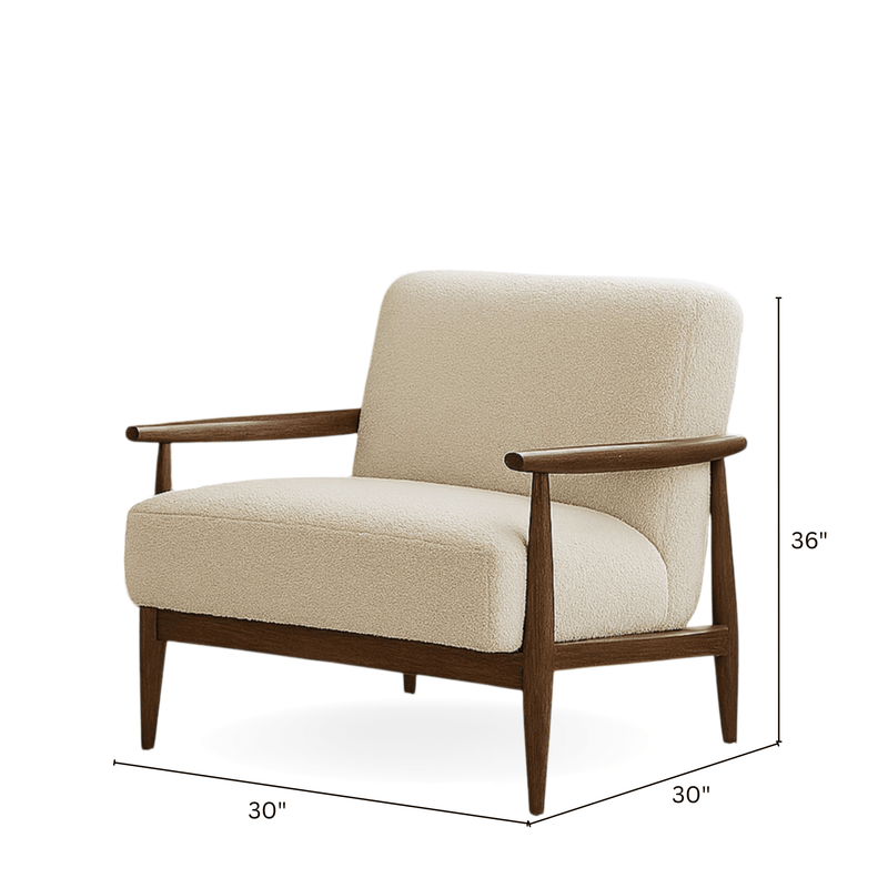 Kiyan Wooden Plush Armchair