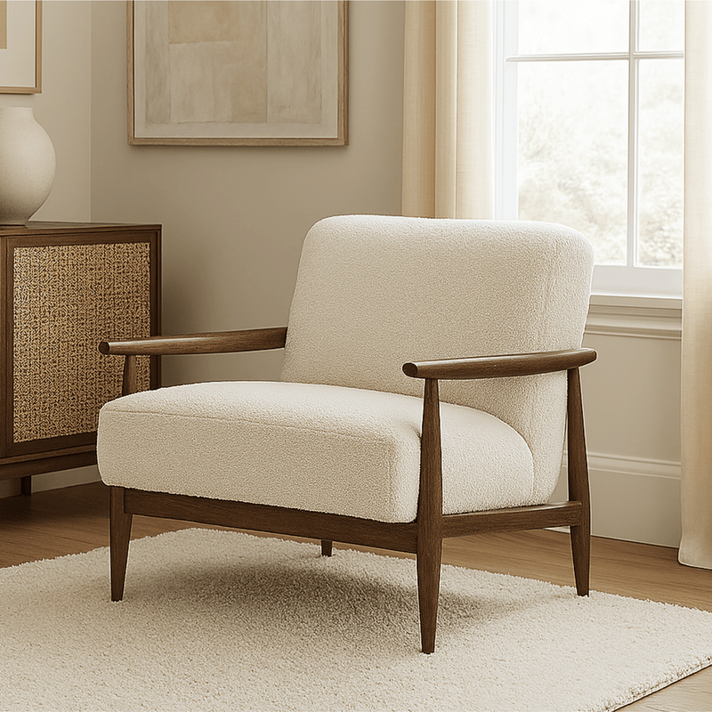 Kiyan Wooden Plush Armchair