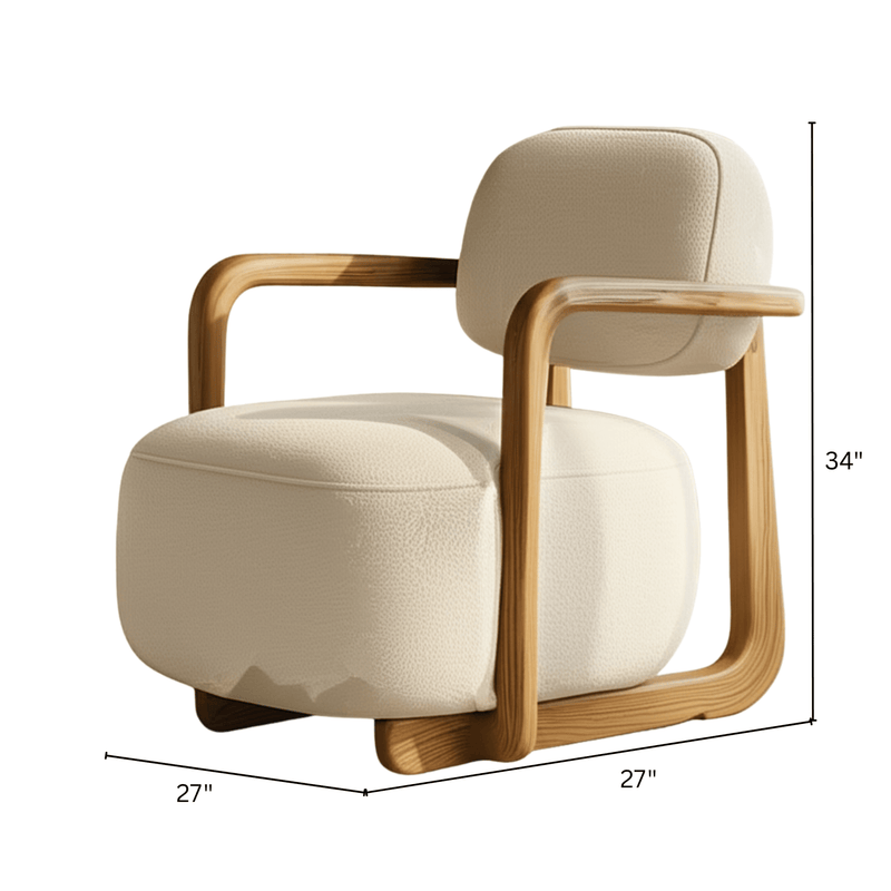 Ojas Wooden Plush Armchair