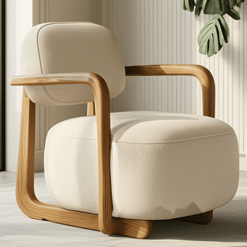 Ojas Wooden Plush Armchair