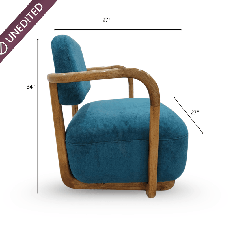 Ojas Wooden Plush Armchair