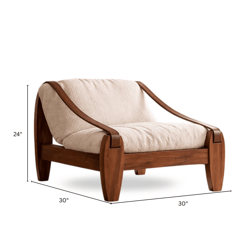 Prive Wooden Plush Armchair