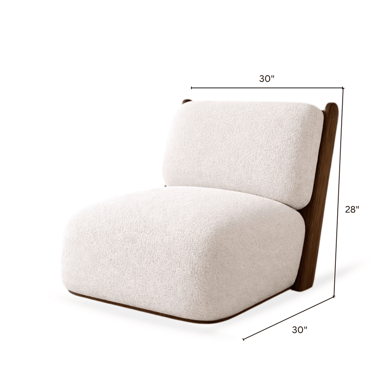 Saanjh Wooden Plush Armchair
