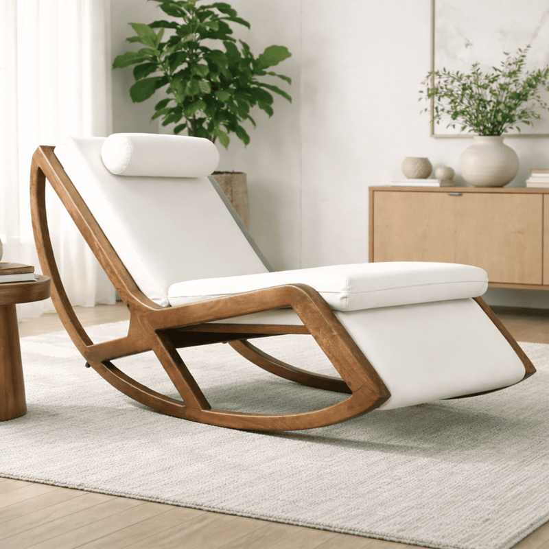 Snooze Wooden Plush Rocking Armchair
