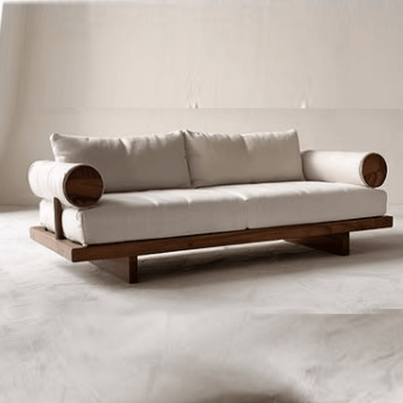 Swiss Wooden Plush Sofa