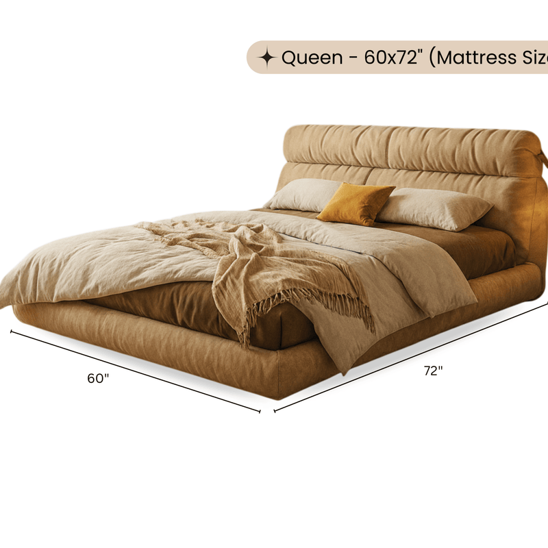 Lily 100% Solid Wood Upholstered Bed