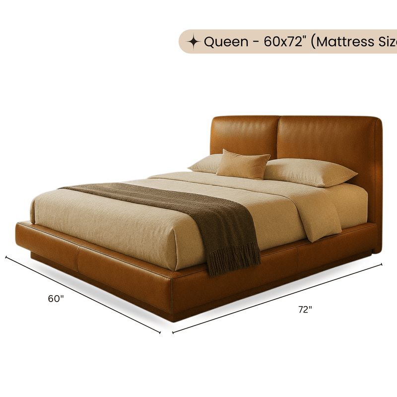 Plum 100% Solid Wood Leatherette Bed