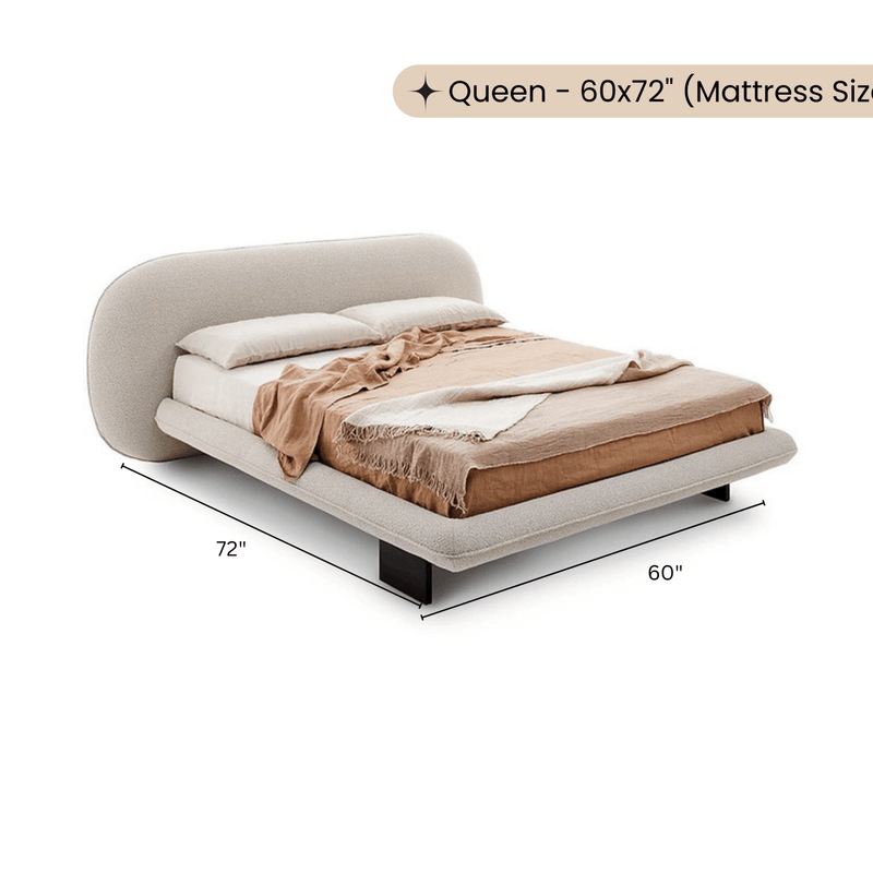 Plush 100% Solid Wood Upholstered Bed