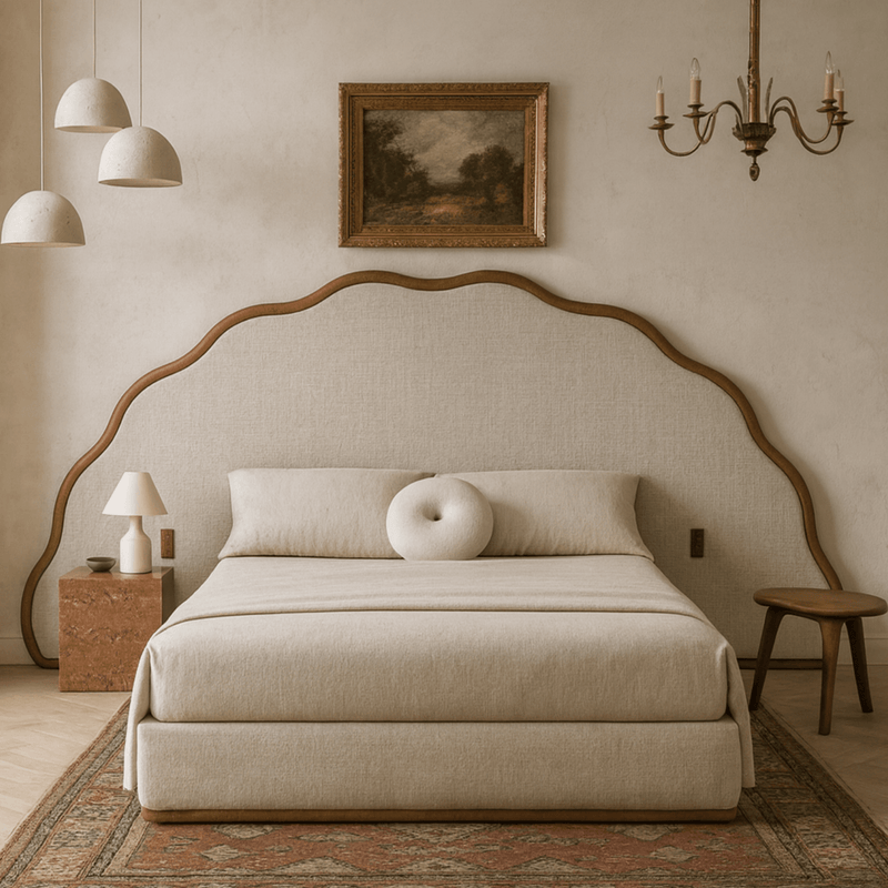 Tara 100% Solid Wood Upholstered Bed