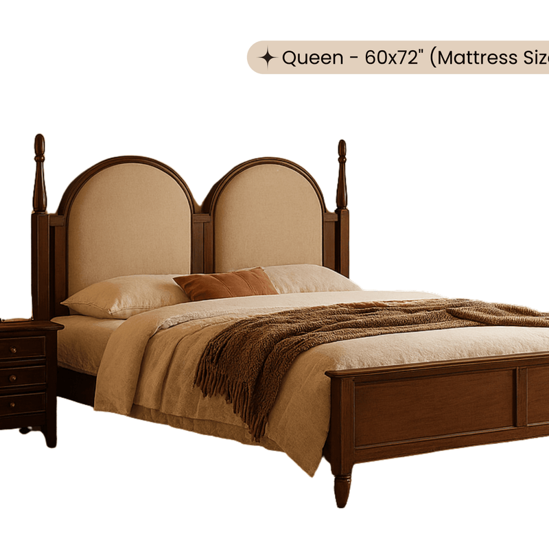 Vyas 100% Solid Wood Upholstered Bed
