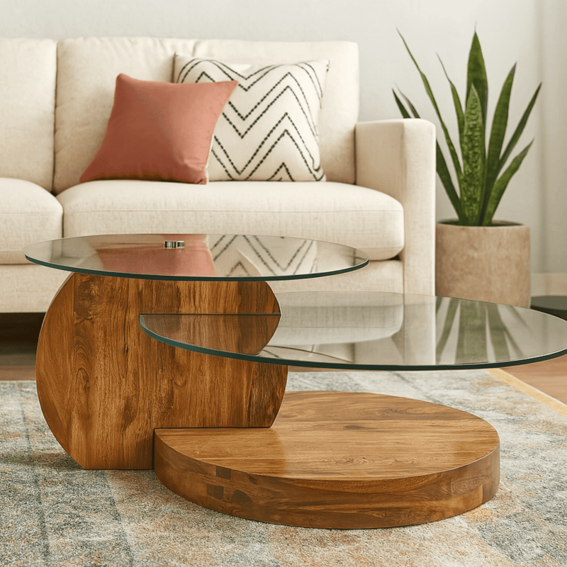 Bunch Glass Top Nesting Centre Table