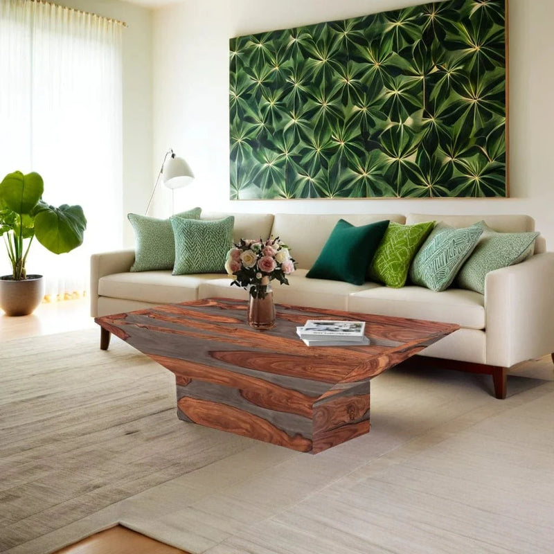 Luxe Sheesham Wood Teapoy Table