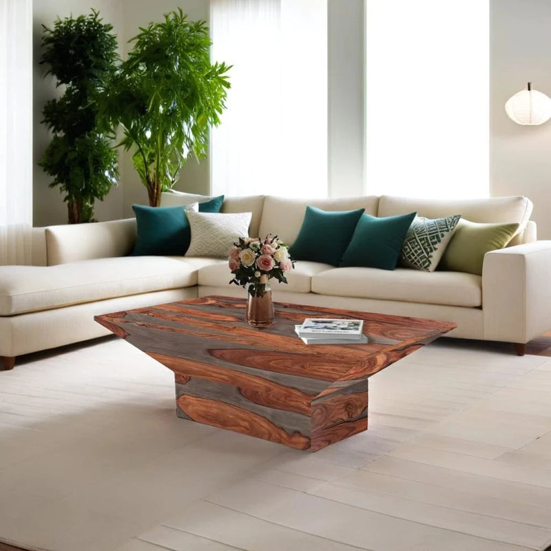 Luxe Sheesham Wood Teapoy Table