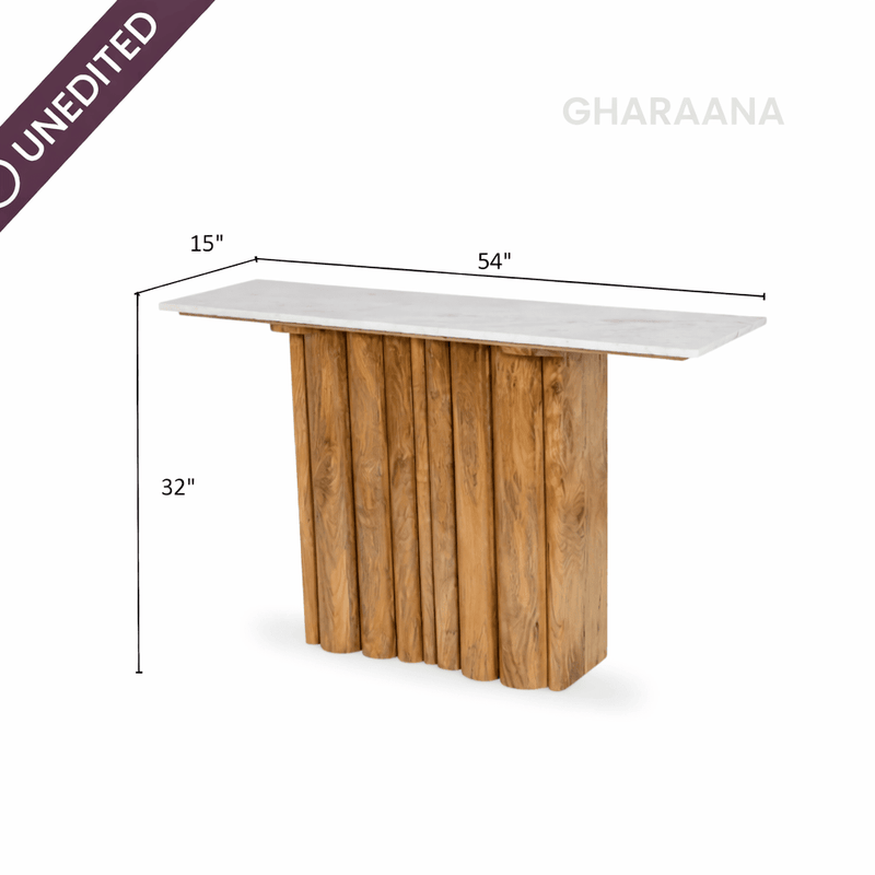Sculpted Wooden Console Table