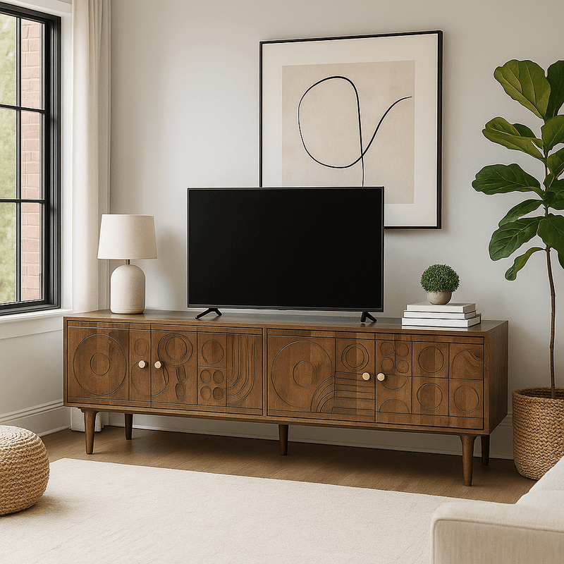 Aks Wooden 6FT TV Console