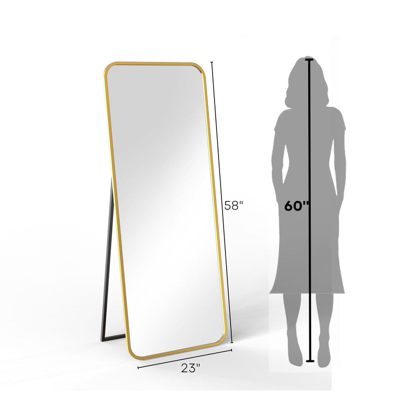 Mile Metal Floor Mirror with Stand