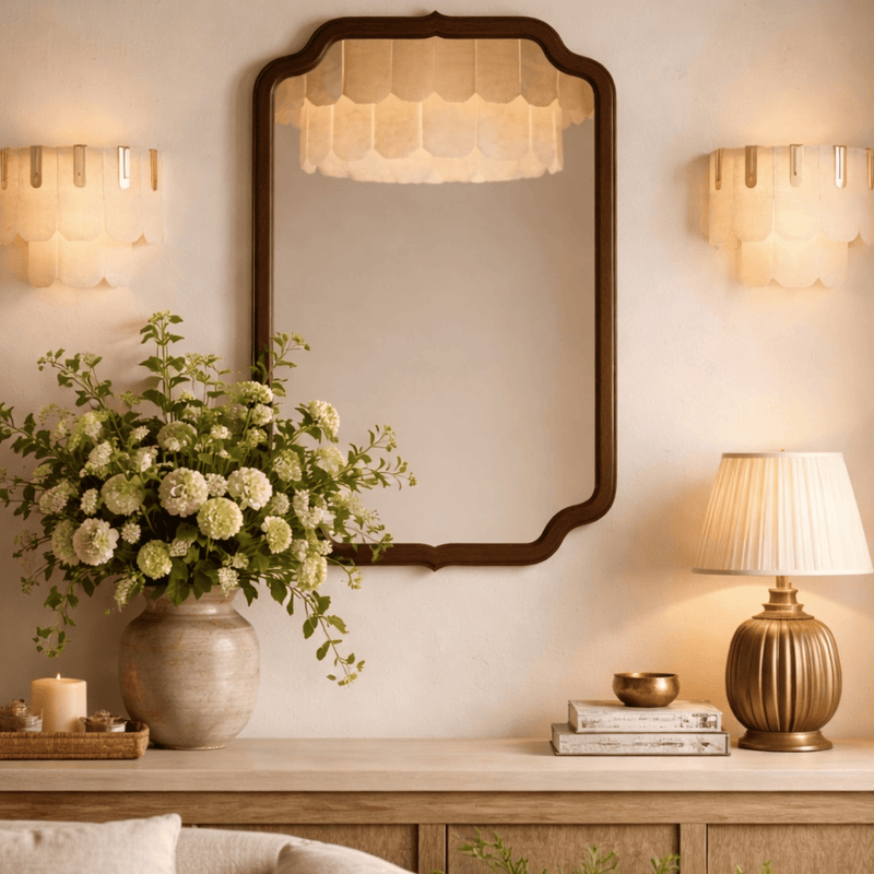 Pedro 40" Wooden Wall Mirror