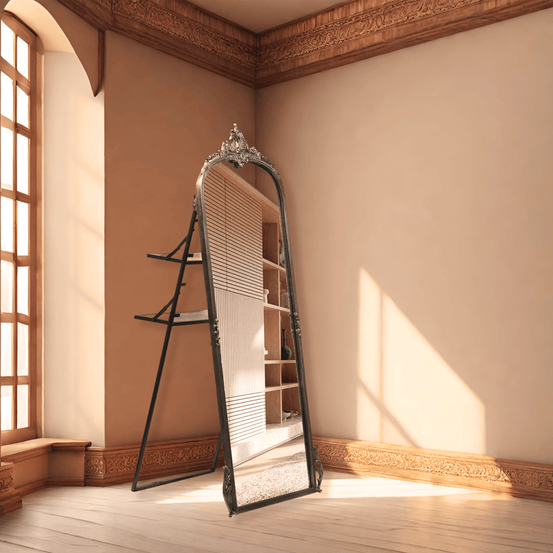 Victorian Arched Full-length Mirror with Stand