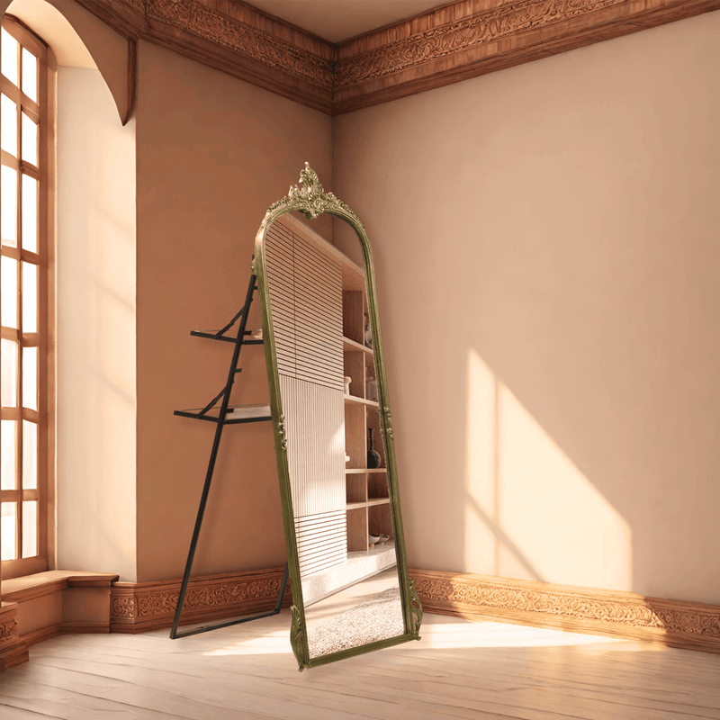 Victorian Arched Full-length Mirror with Stand