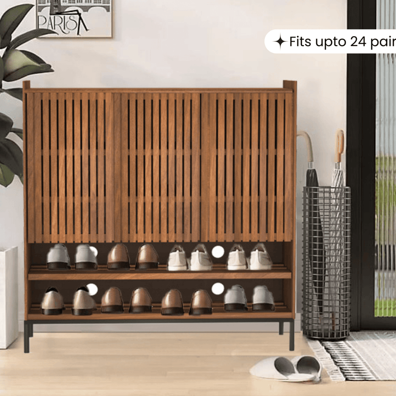 Sylvan Wooden Full Size Shoe Cabinet