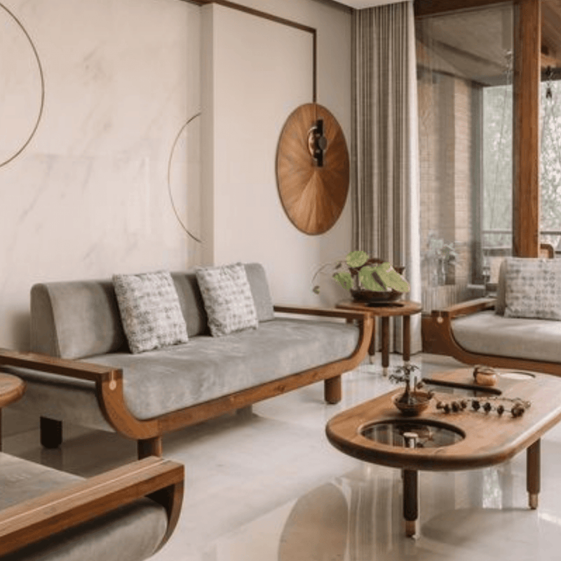 Century Custom Wooden Upholstered Sofa