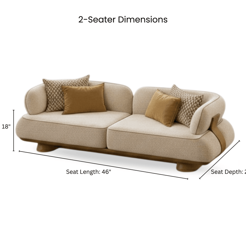 Crest Plush Wooden Upholstered Sofa Set