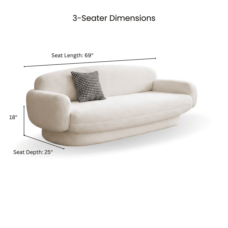 Fleece Plush Wooden Upholstered Sofa Set