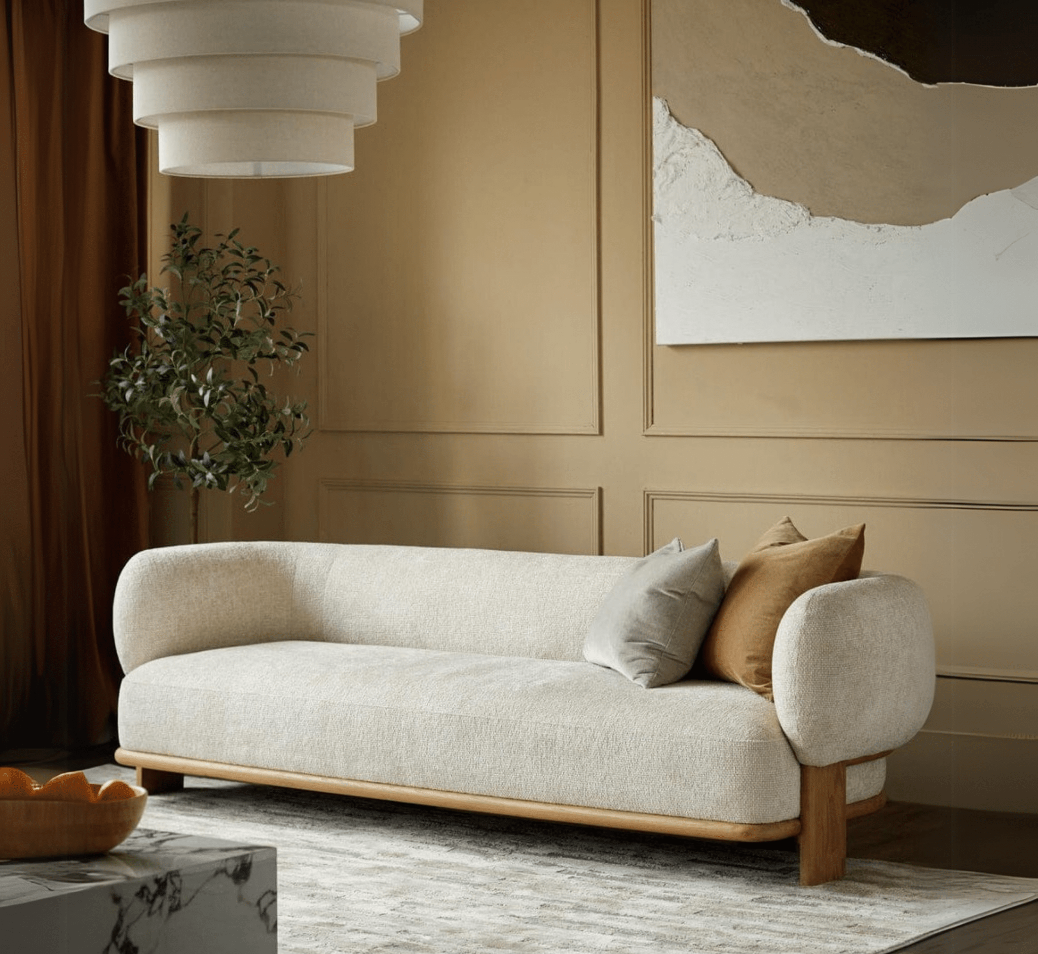 Forum Custom Wooden Upholstered Sofa - Sofas - Gharaana