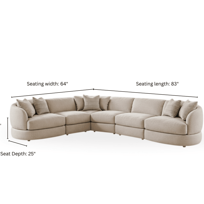 Cloud Wooden Upholstered L-Shaped Sofa Set (Left Aligment)