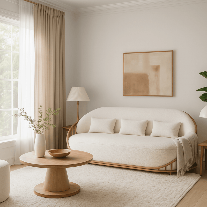 Sloan Plush Wooden Upholstered Sofa Set
