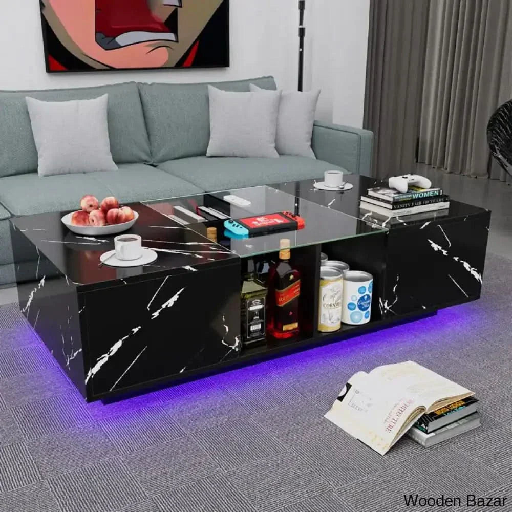 Gonaglen Coffee And Center Table With Storage Black