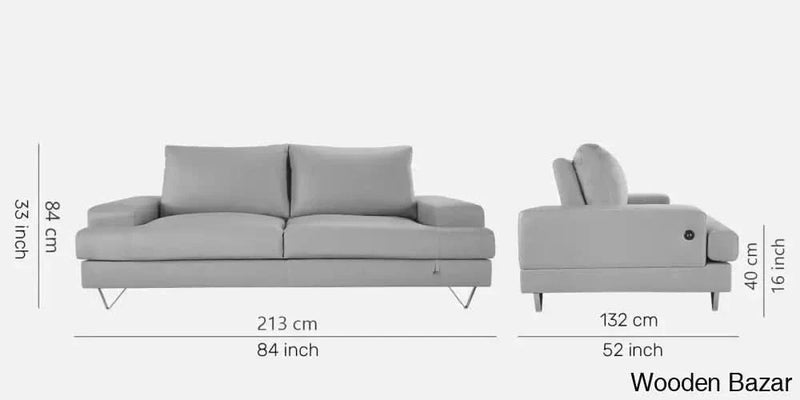 Grey 3-seater James Leatherette Sofas by :- Wooden Empiro