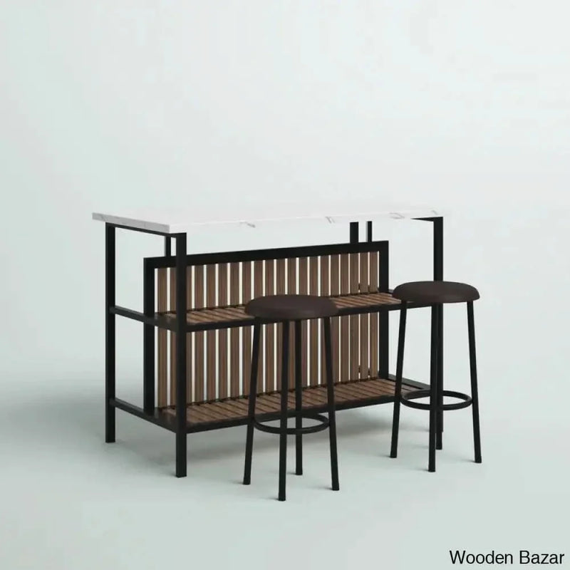 Grondin 47.24" Iron Kitchen Island Set Kitchen trolley cart cabinet kitchen island with storage