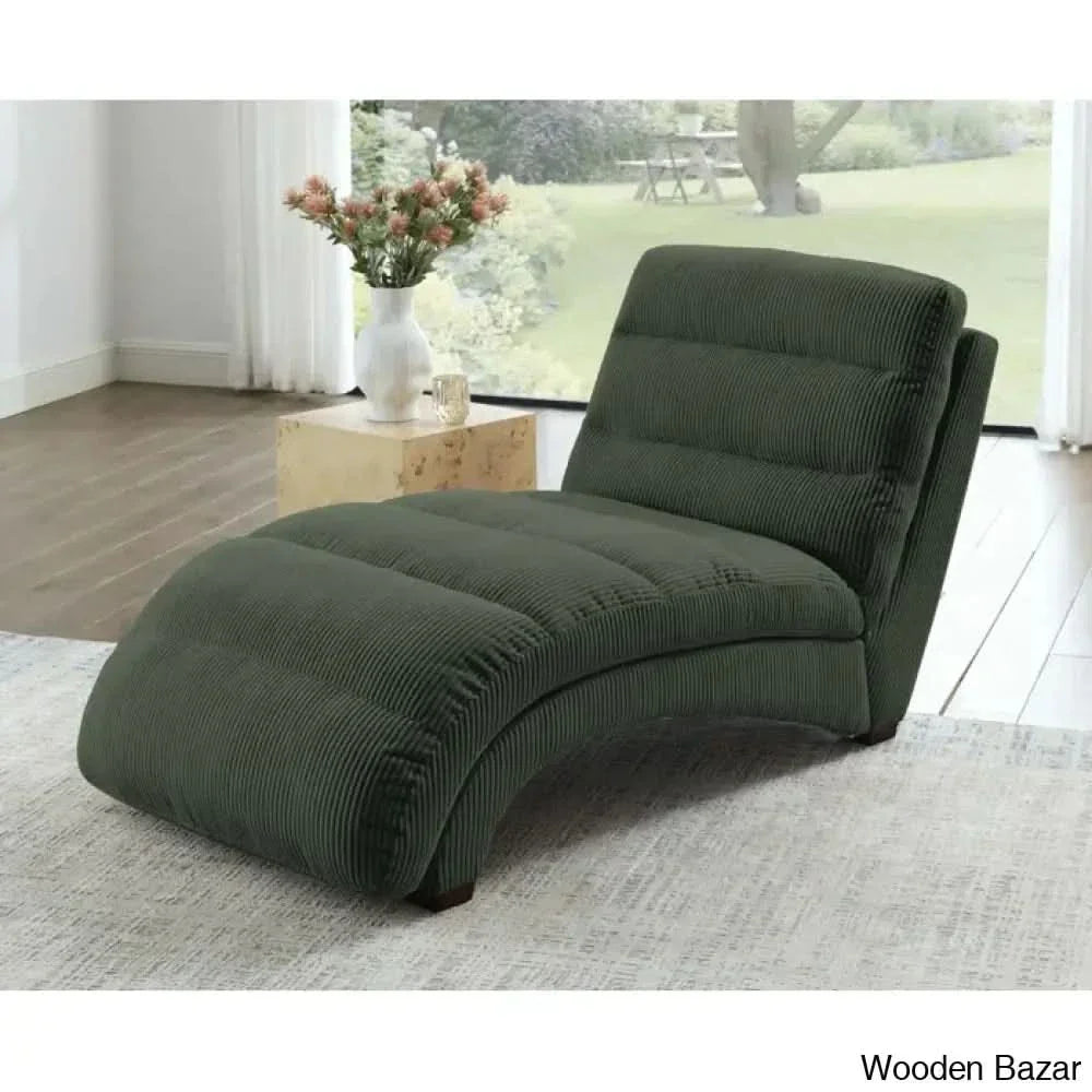 Hamingo New Upholstered Chaise Lounge - Wooden Empiro Dark Gray Corduroy