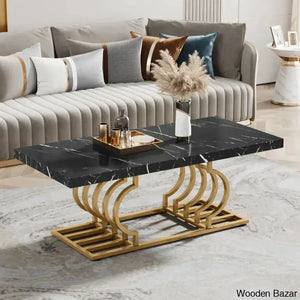 Hampto Coffee And Center Table Black/Gold
