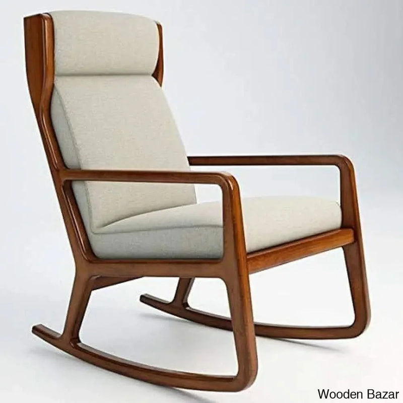 Handicrafts Sheesham Wood Reasonable Price Furniture Cushion seat and Back Rocking Chair