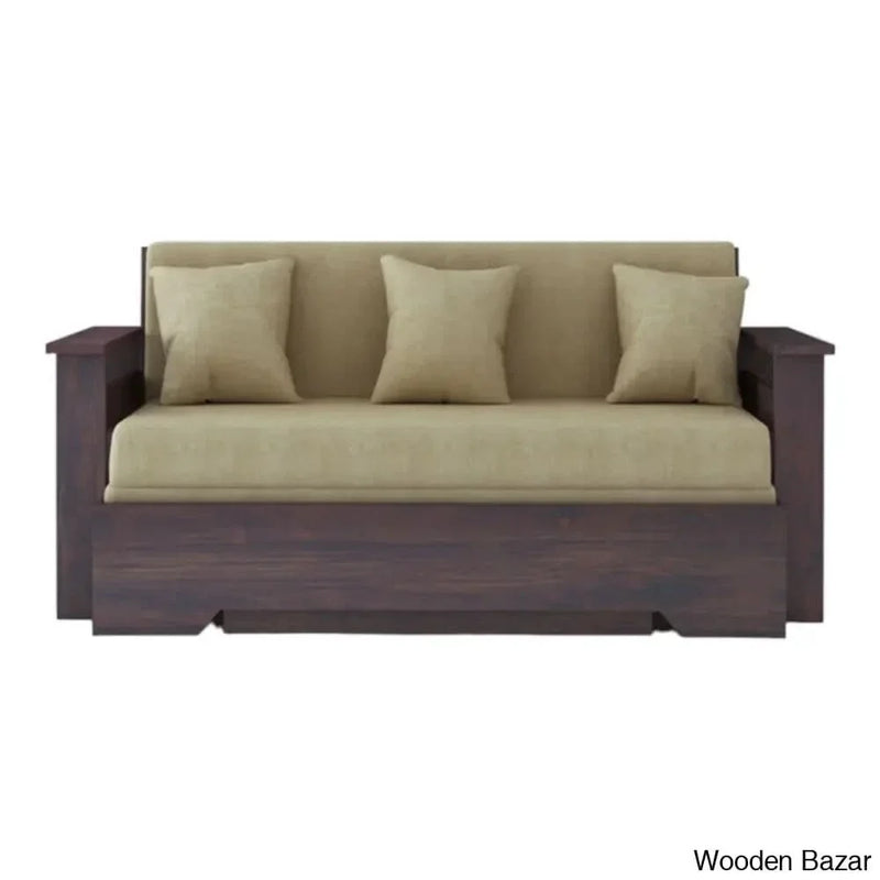 HARBOR 3 SEATER WALNUT SOFA - Wooden Bazar