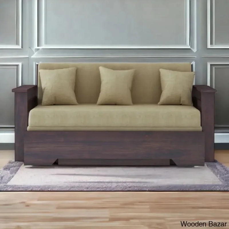 HARBOR 3 SEATER WALNUT SOFA - Wooden Bazar