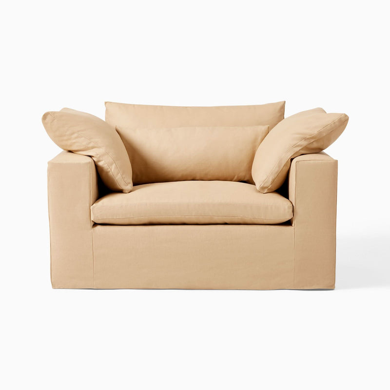 Qent Modular Skirted Slipcover Chair and a Half - Wooden Empiro
