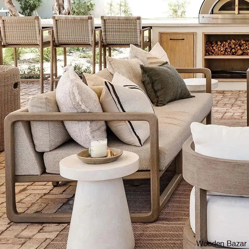 Harper Outdoor Sofa in Solid Wood with Blend of Functional Elegance and Timeless Design