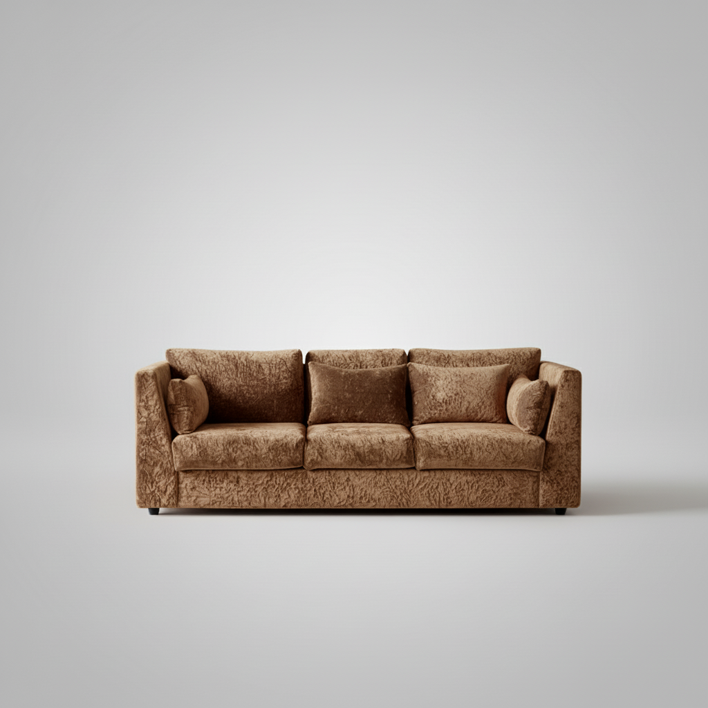 Hilton Sofa — Sleek Plush Lounge, made to order by Wooden Empiro — view 2
