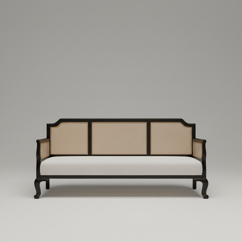 Aura Sofa — Colonial Cane & Wood, made to order by Wooden Empiro