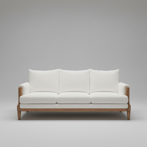 Oasis Sofa — Exposed Teak Frame, made to order by Wooden Empiro
