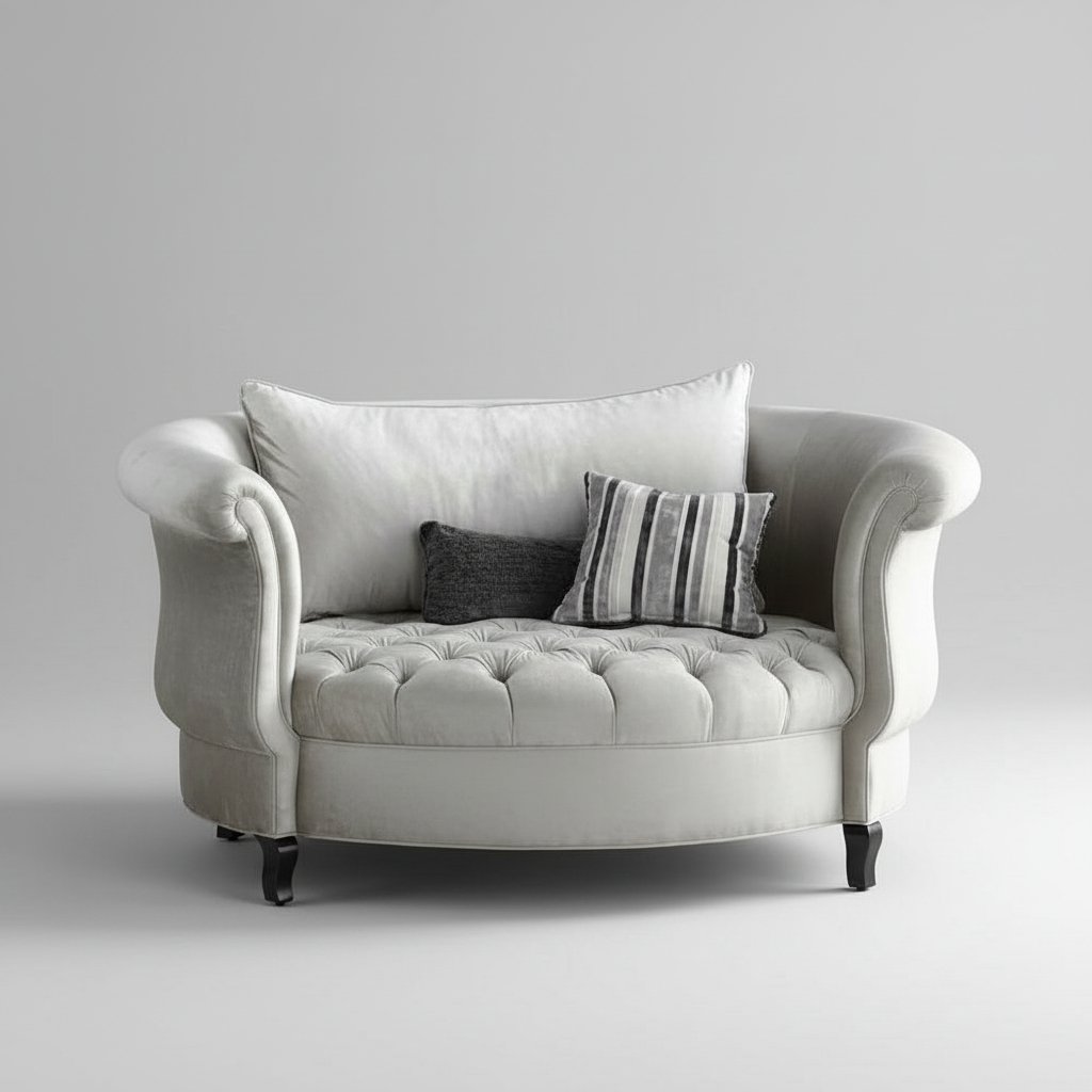Maison Tuft Lounge – Tufted Grey Lounge Chair