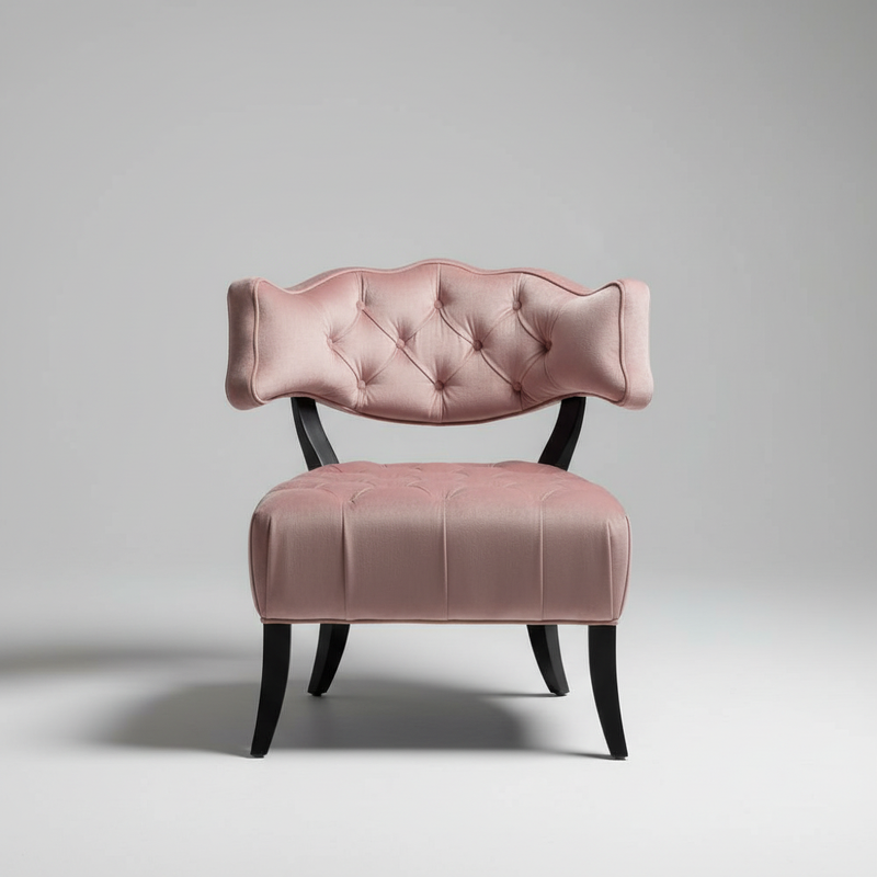 The Rosé Muse Chair – Blush Accent Chair