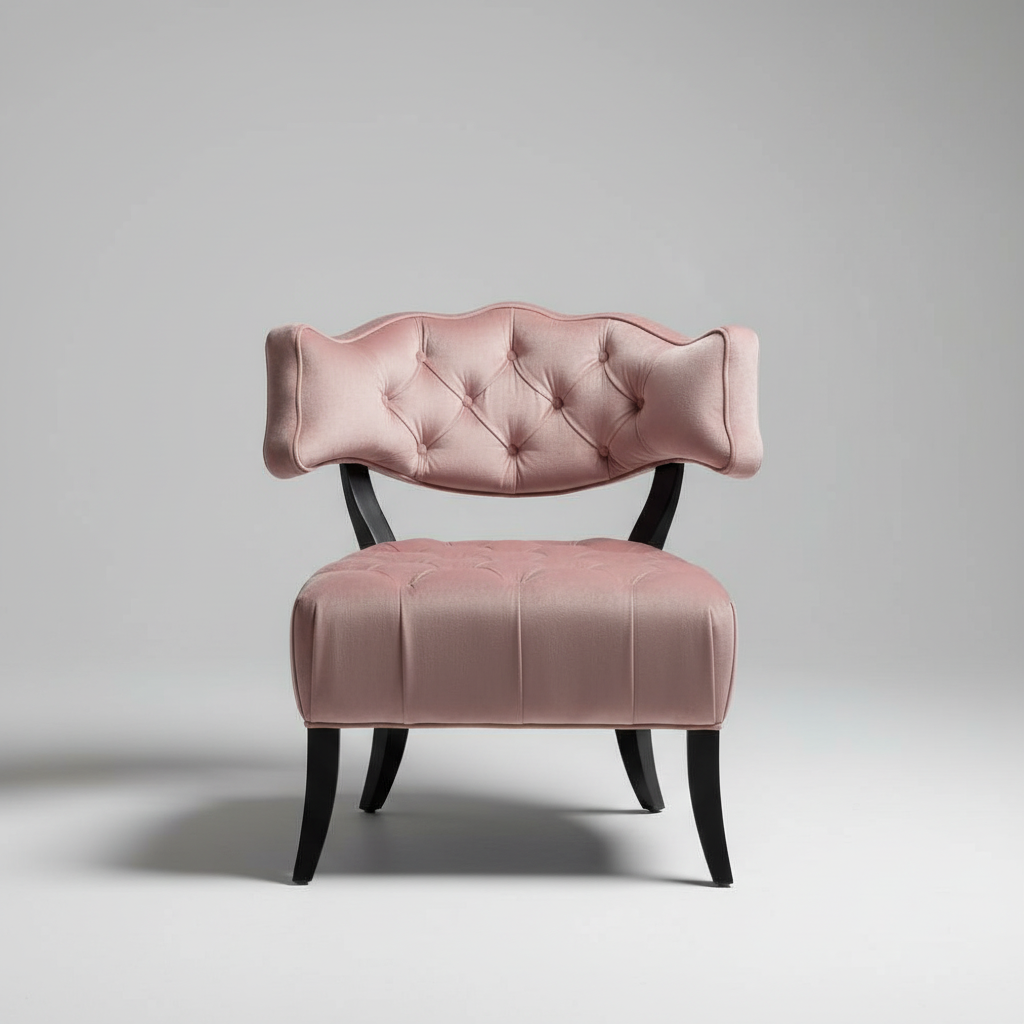The Rosé Muse Chair – Blush Accent Chair