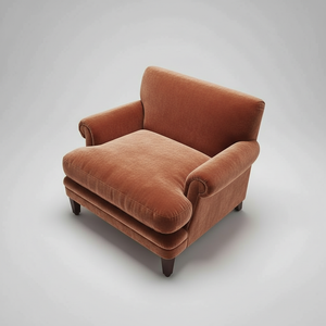 Terracotta Velvet Chair – Luxury Accent Chair